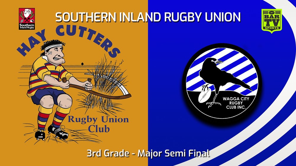 230729-Southern Inland Rugby Union Major Semi Final - 3rd Grade - Hay Cutters Rugby Union Club v Wagga City Minigame Slate Image