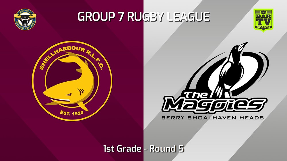240504-video-South Coast Round 5 - 1st Grade - Shellharbour Sharks v Berry-Shoalhaven Heads Magpies (1) Slate Image