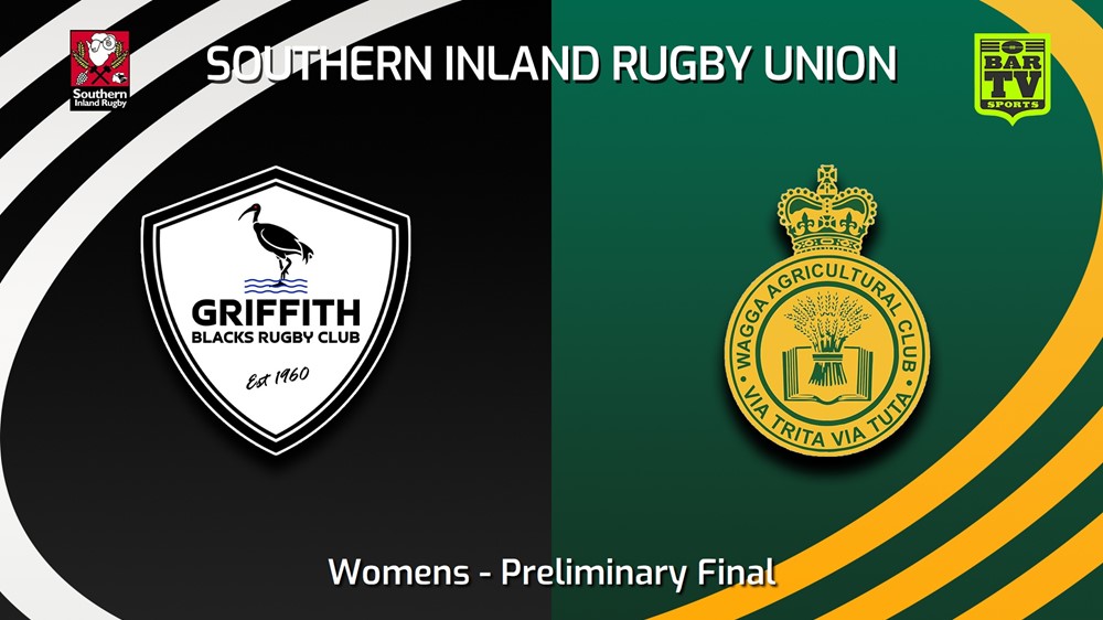 230805-Southern Inland Rugby Union Preliminary Final - Womens - Griffith Blacks v Wagga Agricultural College Minigame Slate Image