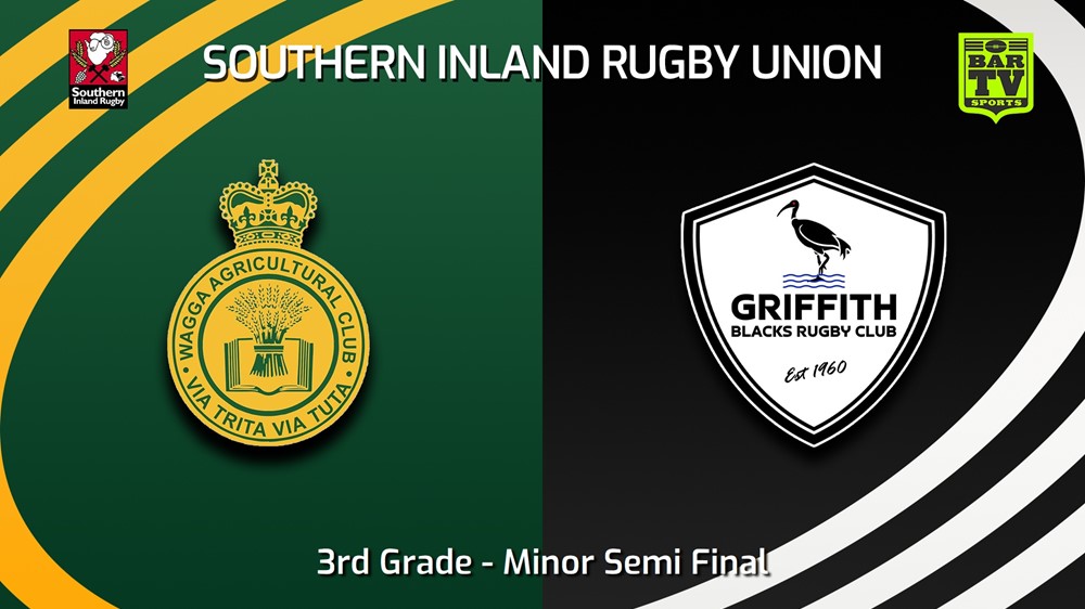 230726-Southern Inland Rugby Union Minor Semi Final - 3rd Grade - Wagga Agricultural College v Griffith Blacks Minigame Slate Image
