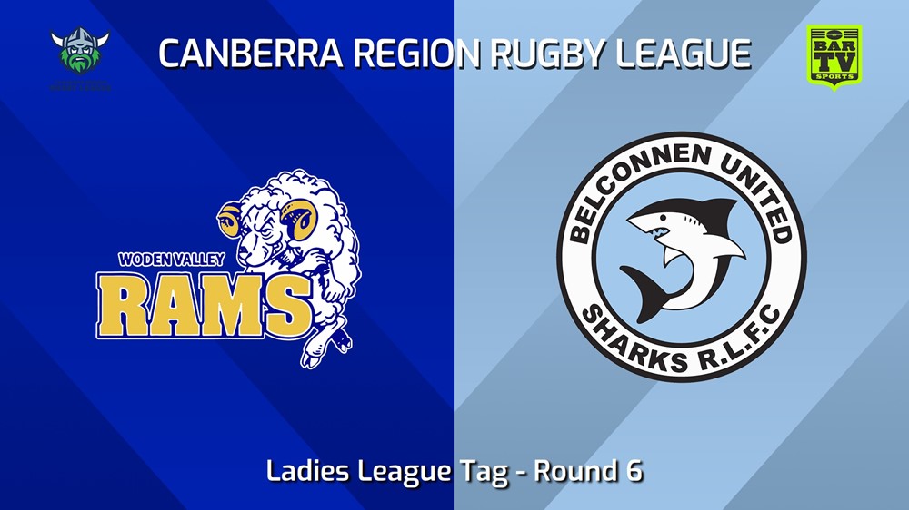 240511-video-Canberra Round 6 - Ladies League Tag - Woden Valley Rams v Belconnen United Sharks Slate Image
