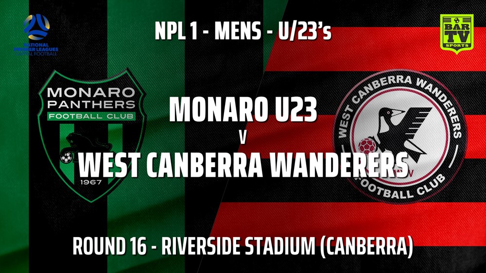 210731-Capital NPL U23 Round 16 - Monaro Panthers U23 v West Canberra Wanderers U23s Slate Image