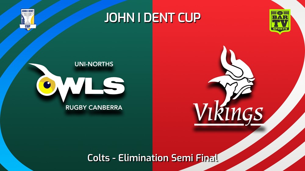 230813-John I Dent (ACT) Elimination Semi Final - Colts - UNI-North Owls v Tuggeranong Vikings Minigame Slate Image