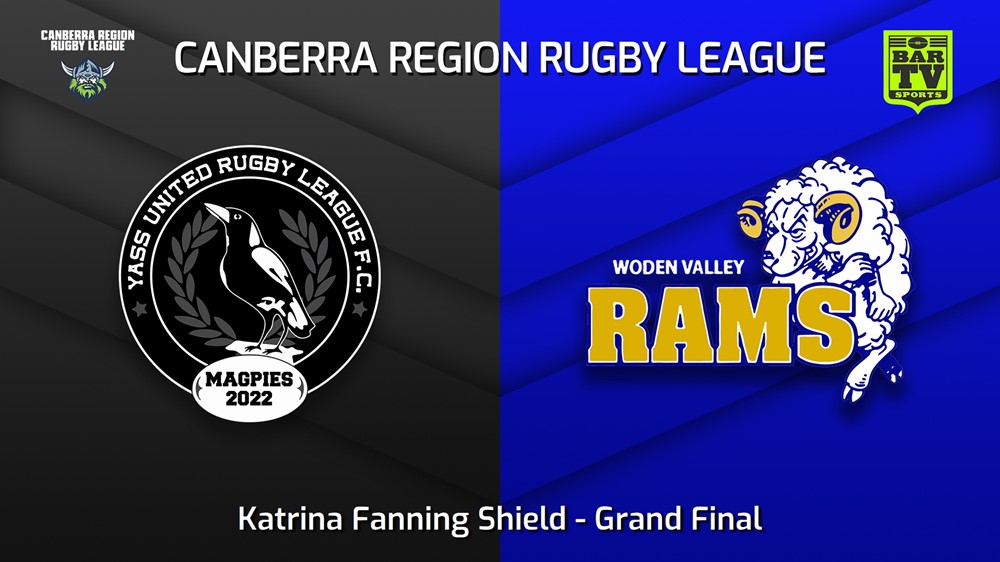 220917-Canberra Grand Final - Katrina Fanning Shield - Yass Magpies v Woden Valley Rams Slate Image