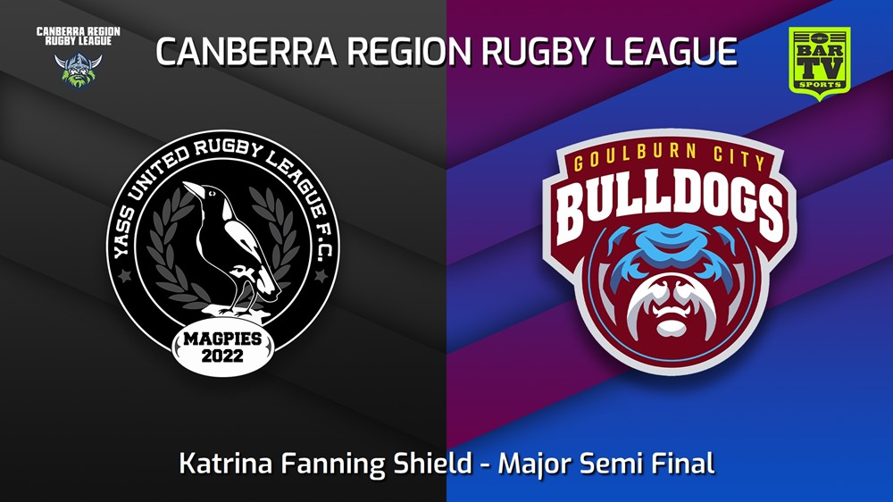 220904-Canberra Major Semi Final - Katrina Fanning Shield - Yass Magpies v Goulburn City Bulldogs Slate Image